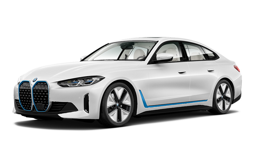 BMW i4 elektrische auto driekwart vooraanzicht BMW i4 elektrische auto driekwart vooraanzicht