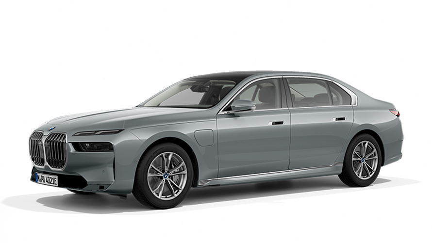BMW 750e xDrive PHEV-model driekwart vooraanzicht BMW M750e xDrive PHEV-model driekwart vooraanzicht