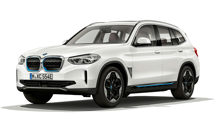 BMW iX3, vue en studio BMW iX3, vue de trois quarts avant en studio