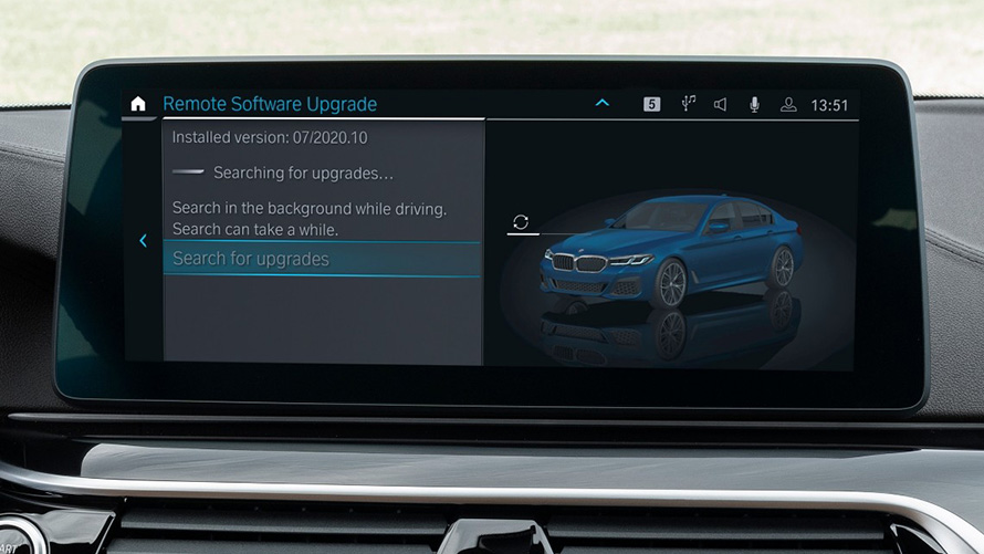 BMW Remote Software Upgrade système de navigation Vue en gros plan du système de navigation BMW Remote Software Upgrade