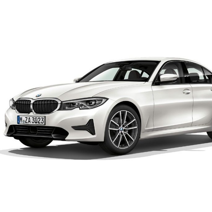 BMW Série 3 Berline, Modèle Sport Vue de profil à l’arrêt de la BMW Série 3 Berline en Modèle Sport.