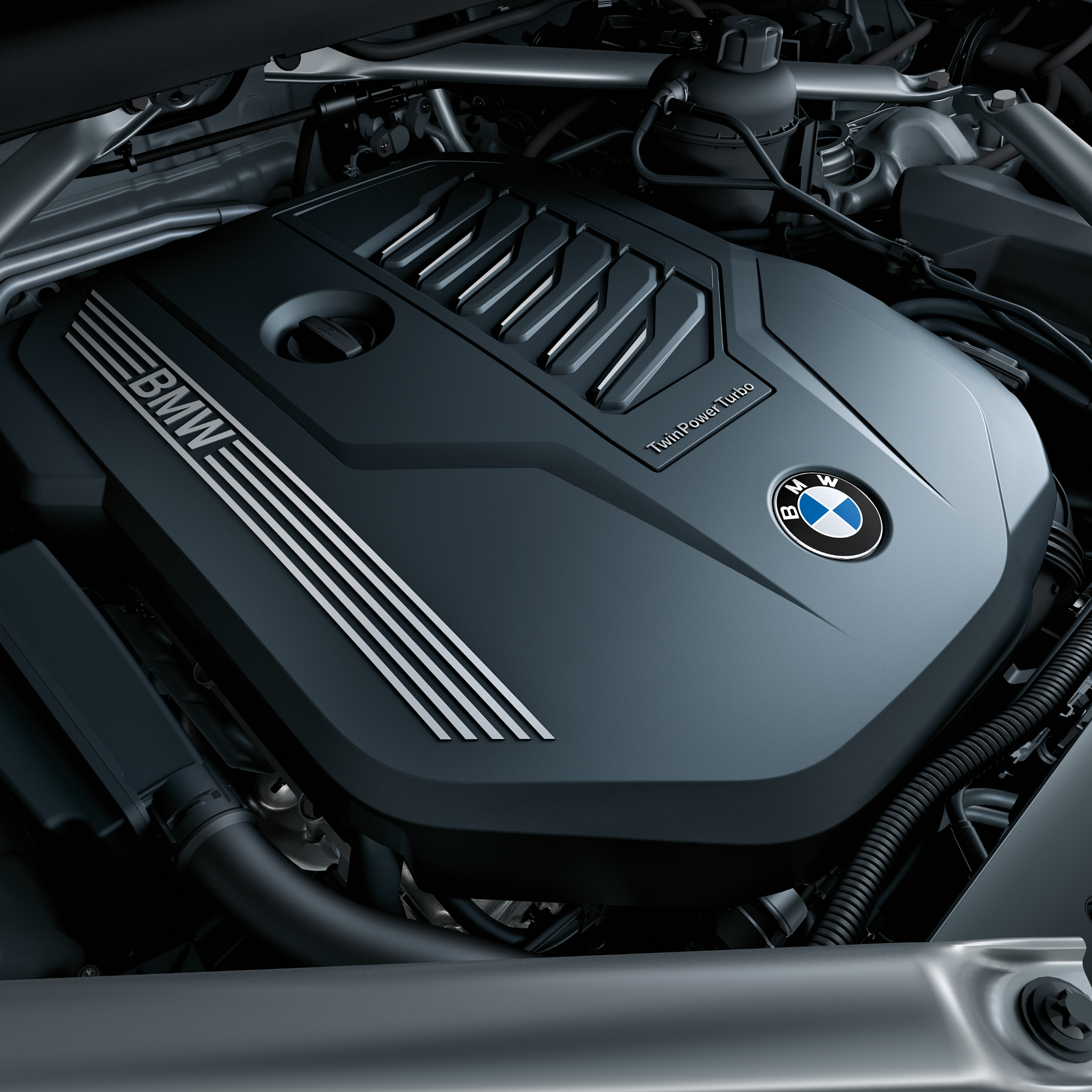 Detailweergave van BMW TwinPower Turbo motor