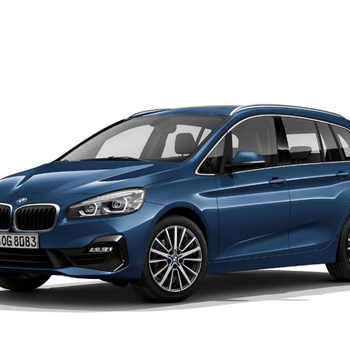 BMW 2 Reeks Gran Tourer 218i Model Advantage F46 facelift 2018 Phytonicblau driekwart vooraanzicht 