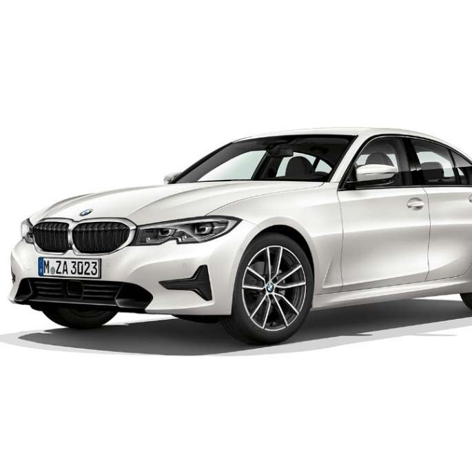 BMW 3 Reeks Berline, Model Sport Zijaanzicht in stilstand van de BMW 3 Reeks Berline als model Sport.